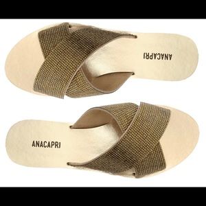 . #10 USA / 40 BRA / 42 EUR. Brazilian brand ANACAPRI. Brand new. Golden.